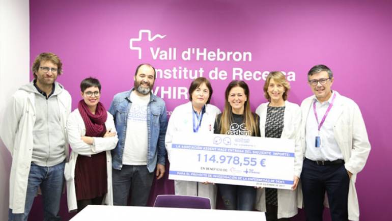 Asdent donates more than 114,000 euros for the investigation of Dent’s disease in Vall d’Hebron