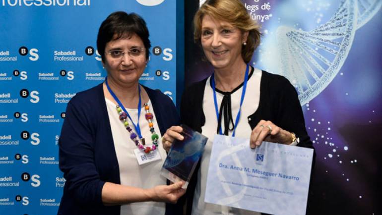 The Dra. Anna M. Meseguer awarded by the College of Biologists of Catalonia